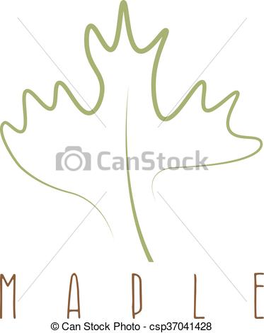 373x470 Maple Leaf Abstract Outline Vector Design Template.