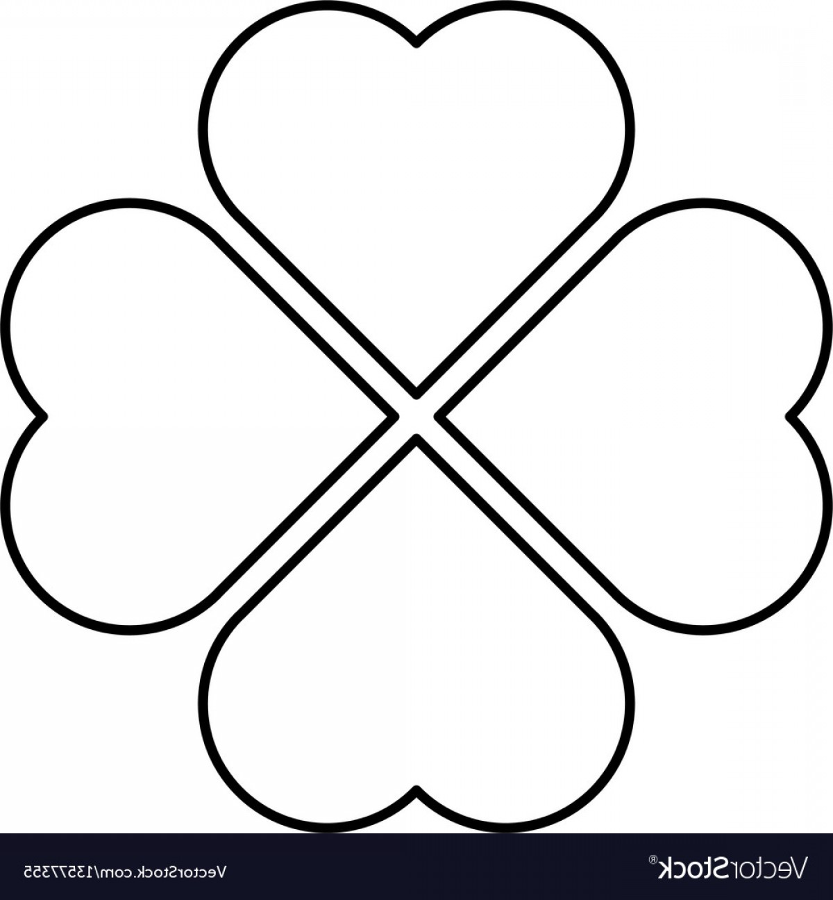 1200x1296 Shamrock Silhouette Black Outline Four Leaf Vector Sohadacouri