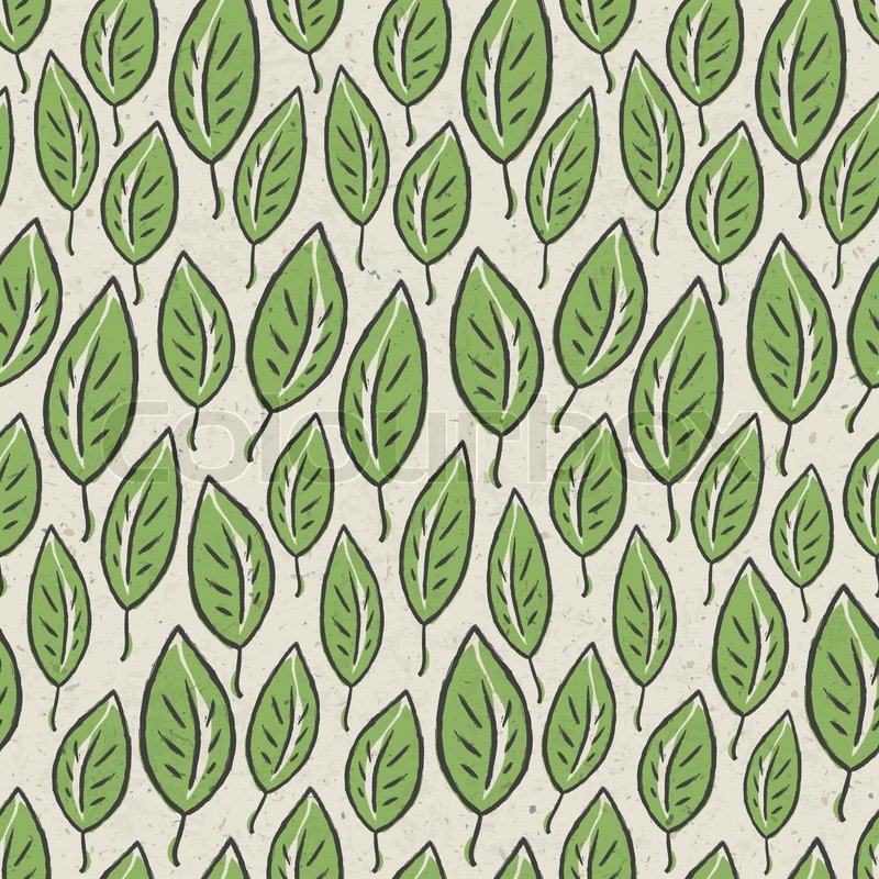 800x800 Green Abstract Leaf Seamless Pattern On Recycle Ecology Paper