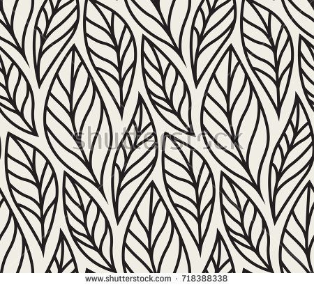 450x412 Vector Illustration Of Leaves Seamless Pattern. Floral Organic