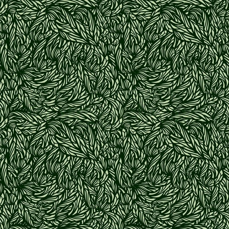 800x800 Vector Seamless Green Leaves Texture, 4 Clipping Masks Stock