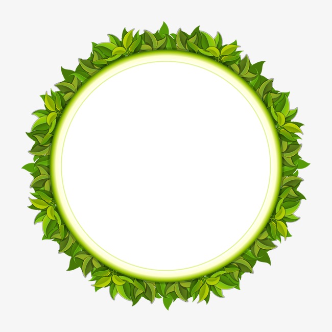 650x650 Green Leaves Decorative Circle, Leaves Vector, Green Circle