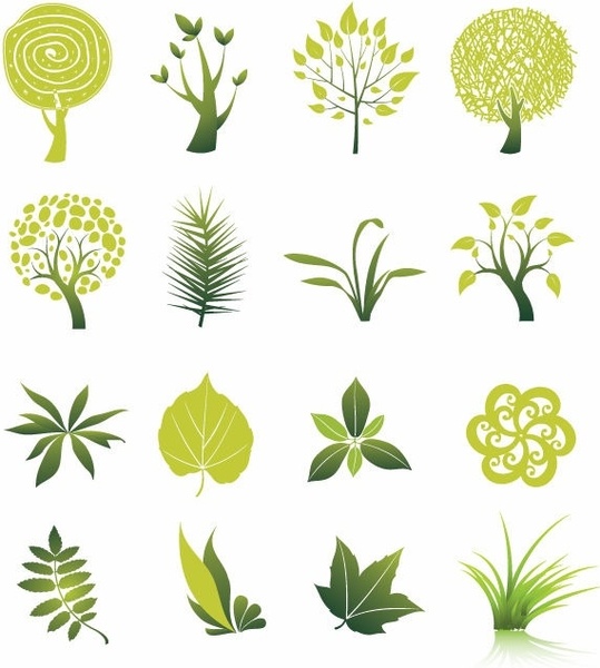 539x600 Tree And Leaf Vector Set Free Vector In Encapsulated Postscript