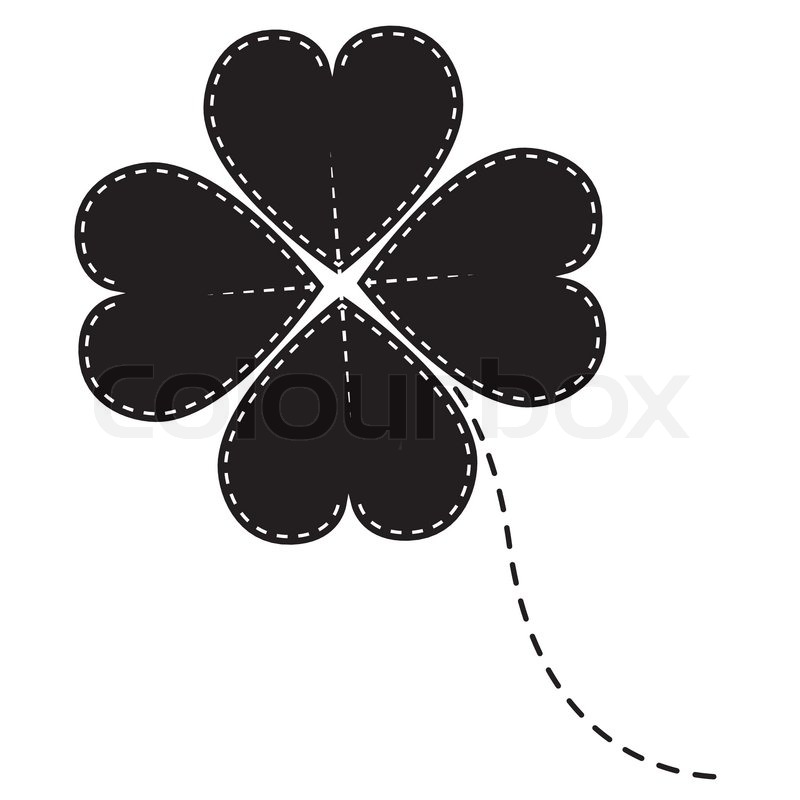800x800 Dark Black And White Clover Four Leaf Vector Stock Vector