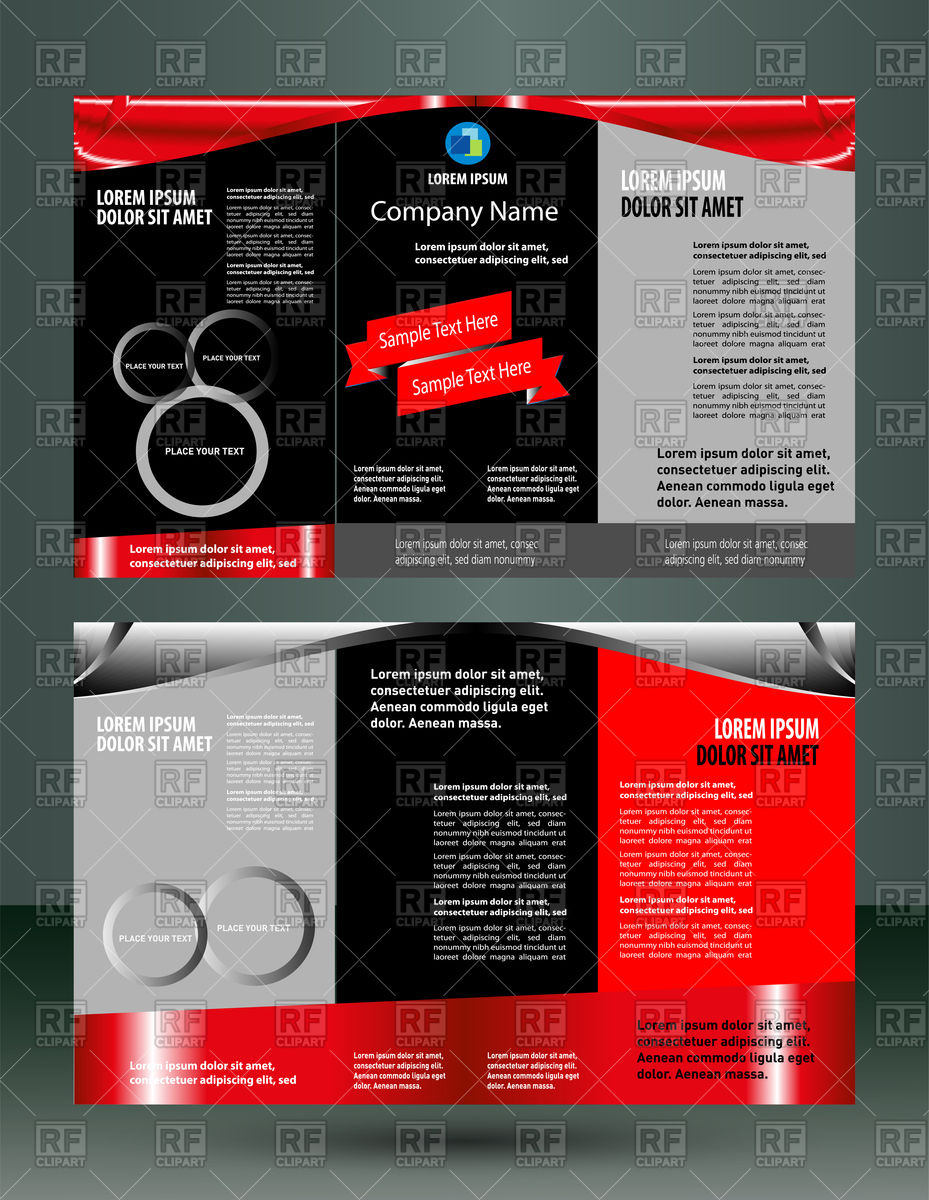 929x1200 Red And Black Leaflet Flyer Vector Image Vector Artwork Of