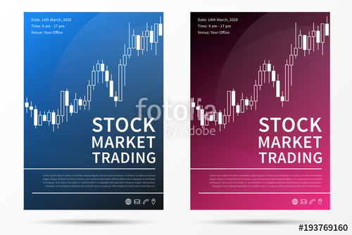 500x334 Stock Market Trading Leaflet Vector Template. Forex Trade