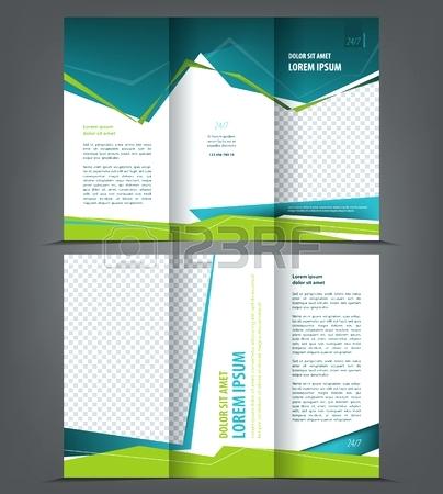 404x450 Tri Folded Brochure Template Vector Fold Design Concept Business