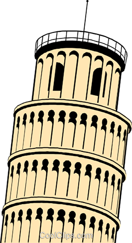 260x480 Leaning Tower Of Pisa Royalty Free Vector Clip Art Illustration