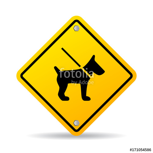 500x500 Dog On Leash Vector Sign Stock Image And Royalty Free Vector