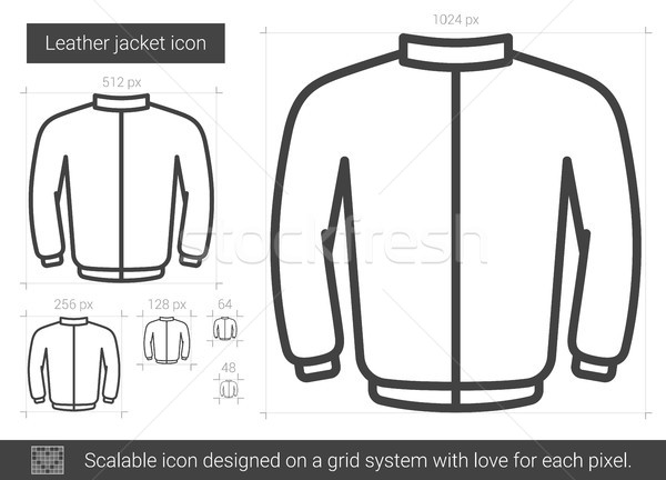 600x432 Leather Jacket Line Icon. Vector Illustration Andrei Krauchuk