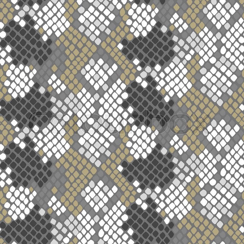 800x800 Python Skin Seamless Vector Texture. Gray And Gold Tone Colors