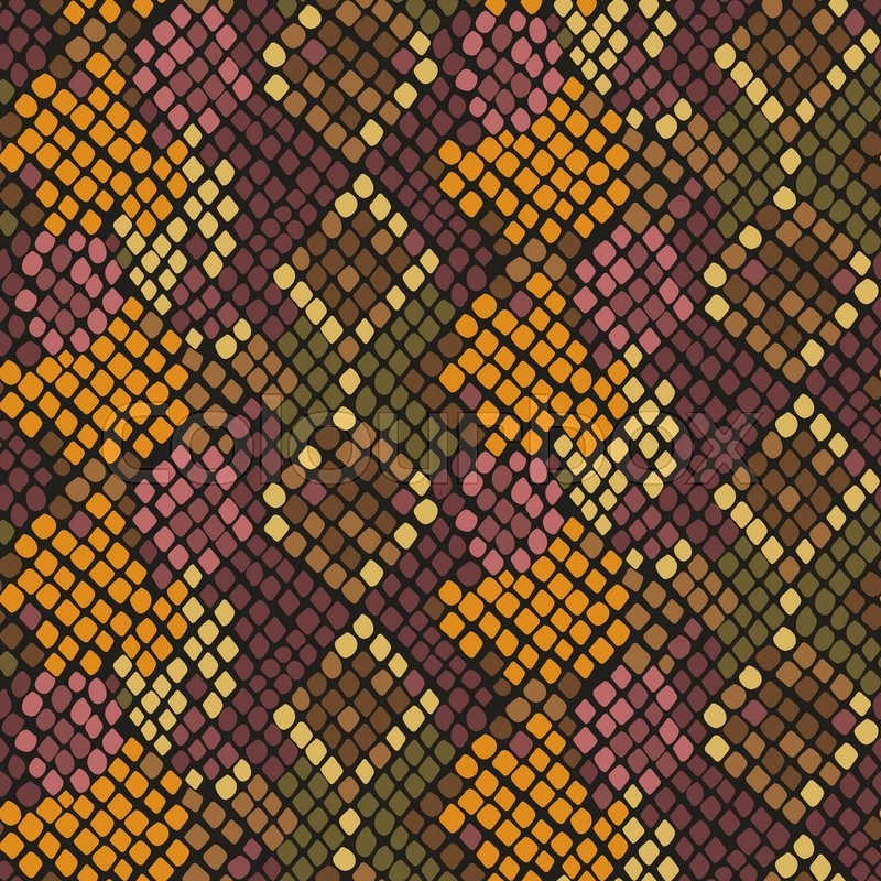 800x800 Snake Skin Seamless Vector Texture. Brown Yellow Tone Colors Snake