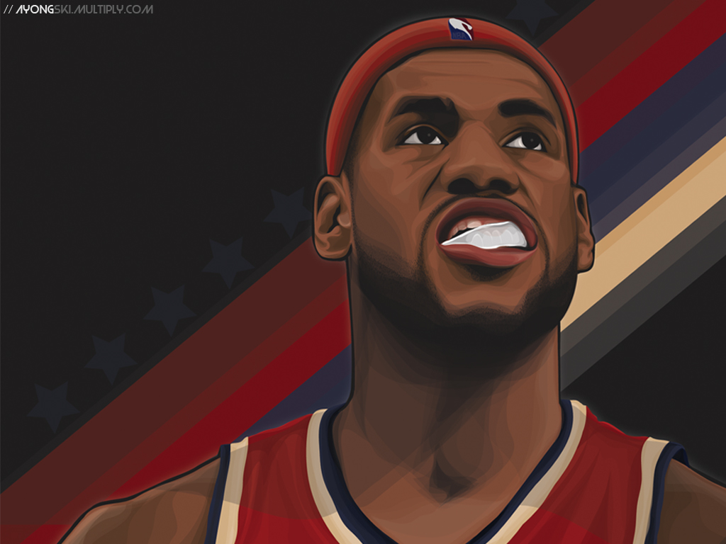 1024x768 Lebron James Vector By Ayongski