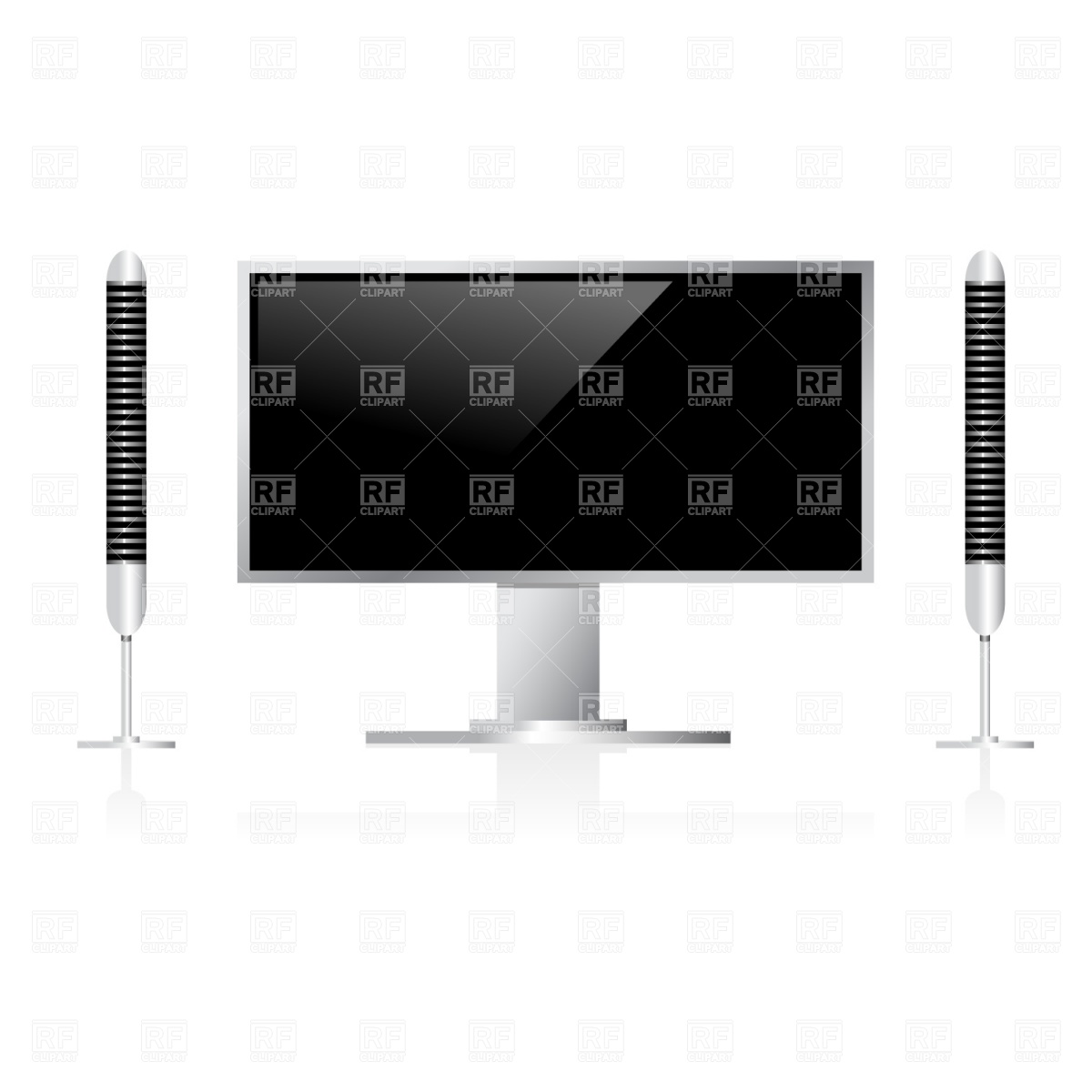 1200x1200 Lcd, Led Or Plasma Tv Set Vector Image Vector Artwork Of