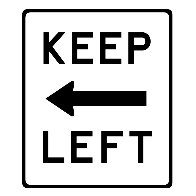 660x660 Keep Left Vector Road Sign