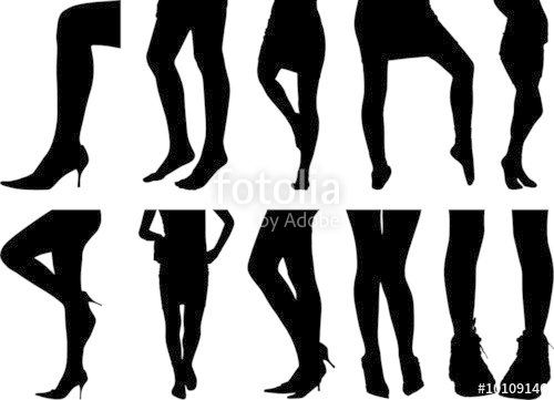 500x361 Ten Woman Legs Silhouettes. Stock Image And Royalty Free Vector