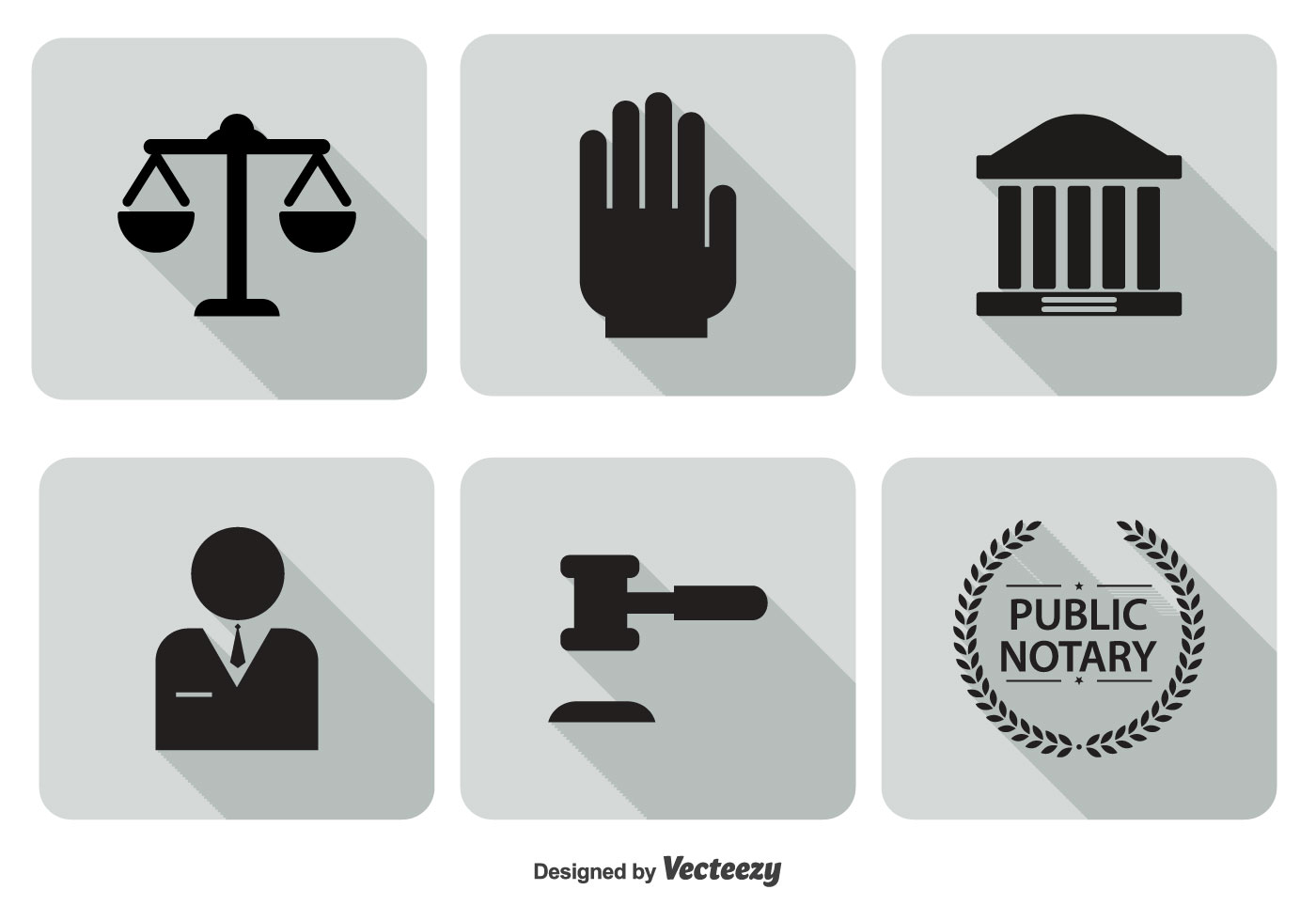 1400x980 Long Shadow Law Icon Set