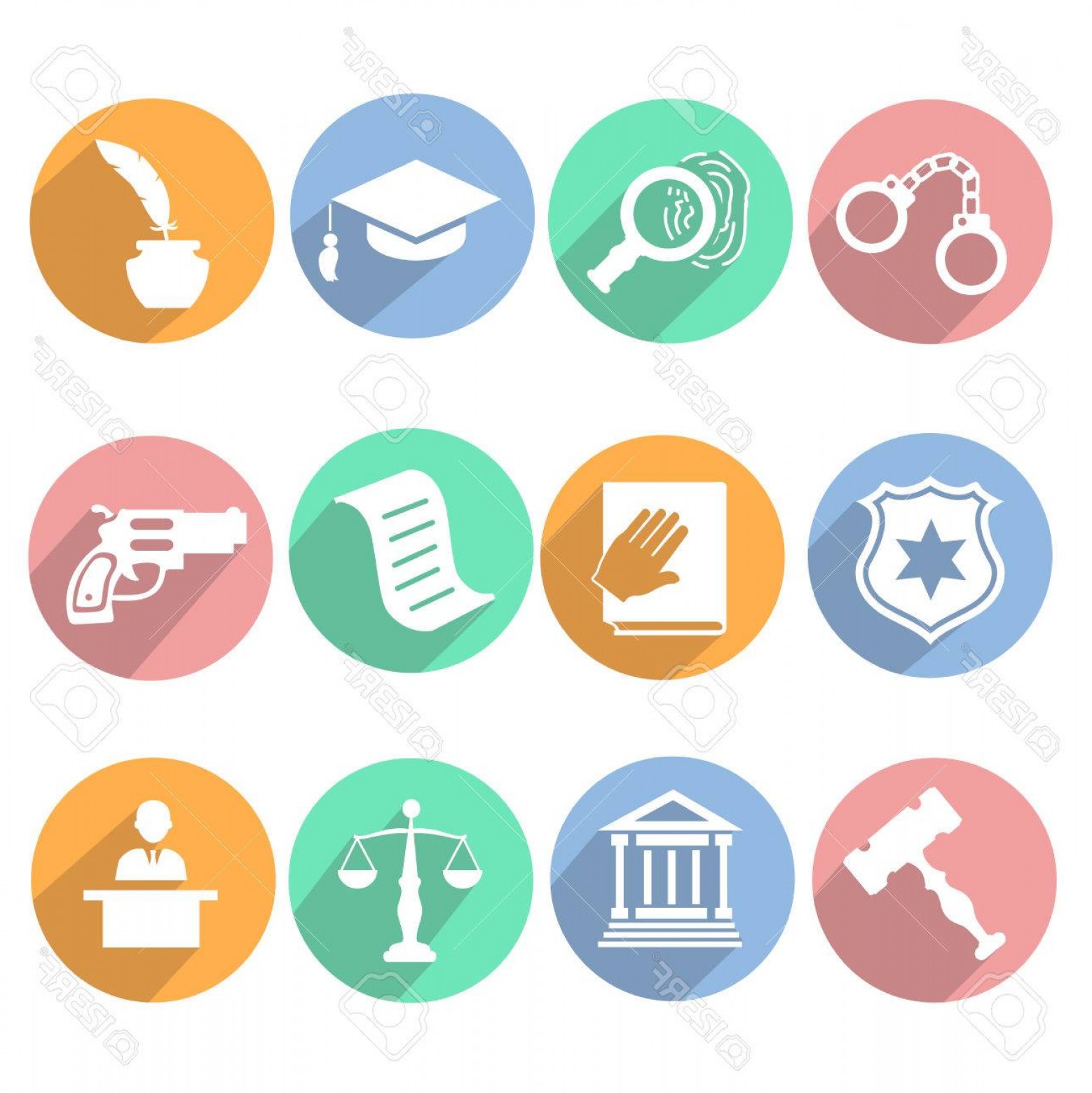 1558x1560 Photostock Vector Law And Judgment Legal Justice Icon Flat Set