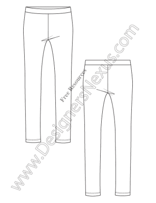 316x409 V5 Knit Leggings Free Illustrator Fashion Technical Drawing