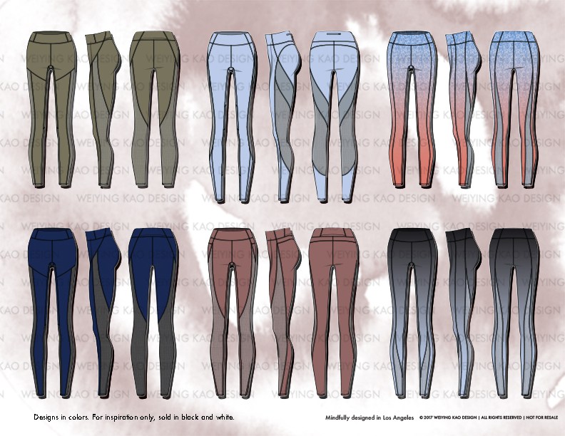792x612 6 Piece Legging Design Templates