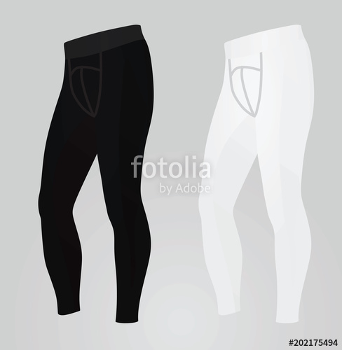 488x500 Black And White Male Leggings. Vector Illustration Stock Image