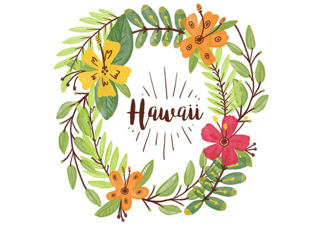 632x443 Free Hawaiian Lei Watercolor Background Free Vector Download
