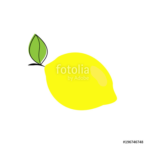 500x500 Yellow Lemon Vector Icon Illustration Isolated On White Background
