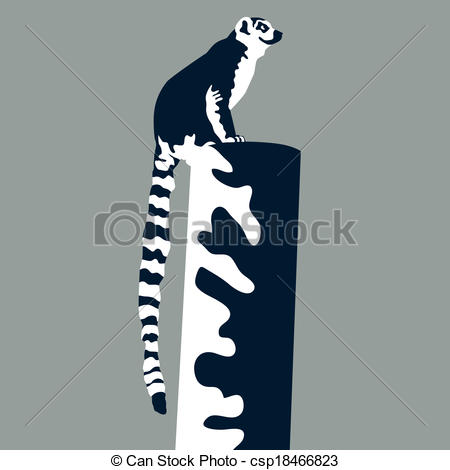 450x470 Lemur. An Image Of A Lemur Perched On A Post.