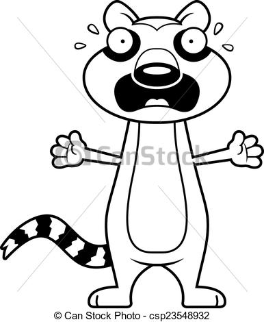 386x470 Scared Cartoon Lemur. A Cartoon Illustration Of A Lemur... Vectors