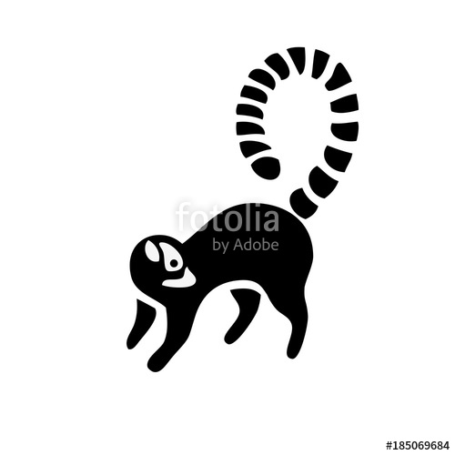 500x500 Lemur Silhouette Logo Vector, Creative Lemurs Negative Space Logo