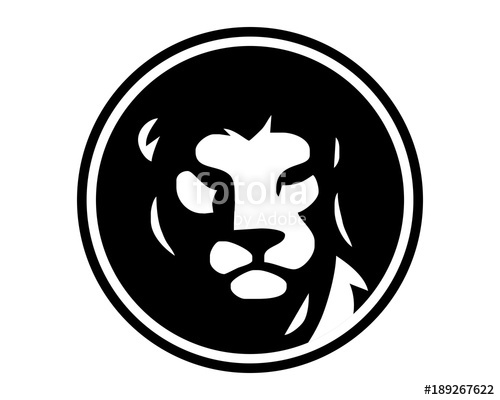 500x400 Black Circle Lion Leo Image Vector Icon Logo Stock Image And