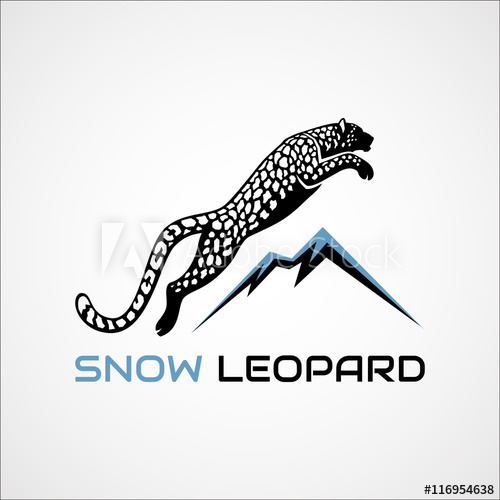 500x500 Snow Leopard Vector Illustration Logo, Sign, Emblem On Vector