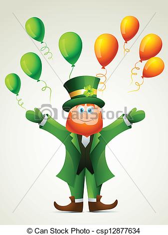 337x470 Vector Happy Leprechaun Cartoon Illustration.