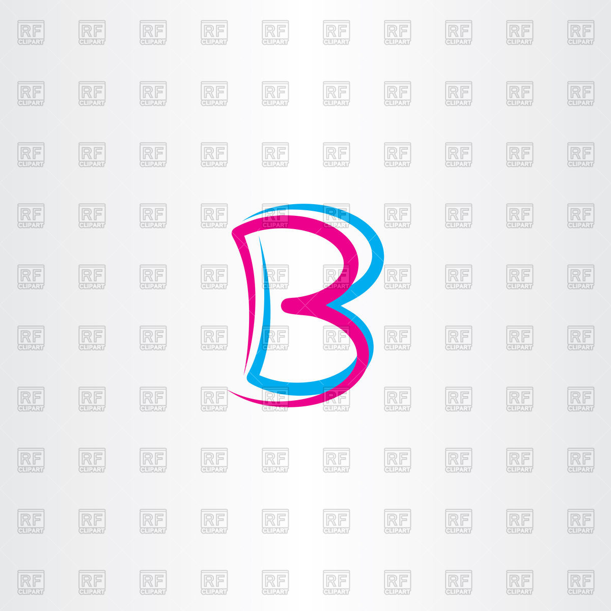 1200x1200 Icon Of Pink And Cyan Letter B Vector Image Vector Artwork Of