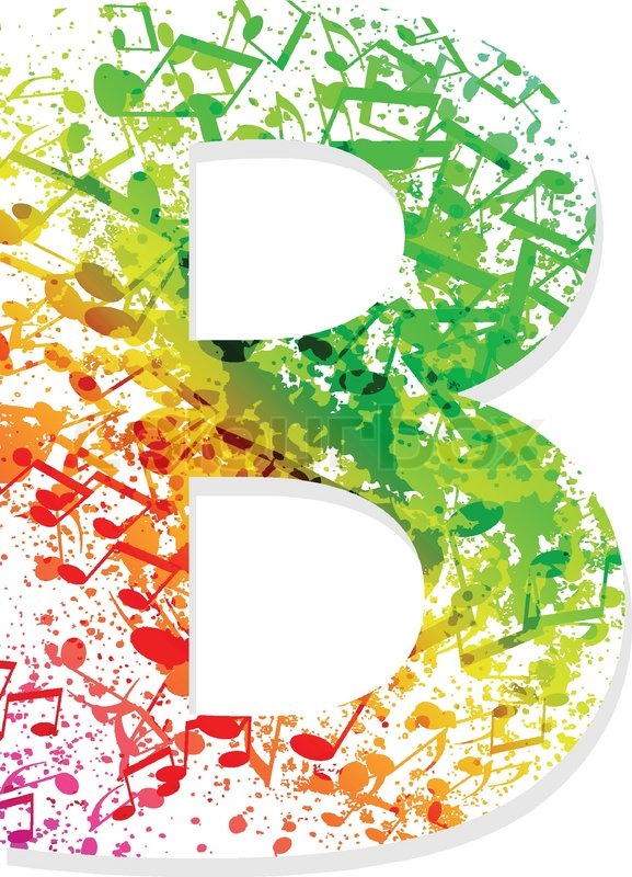 577x800 Music Theme Grungy Font Letter B Stock Vector Colourbox