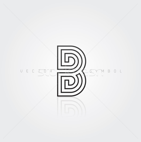 597x600 Vector Graphic Elegant And Creative Line Alphabet Letter B