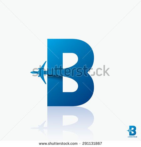 450x470 Airline Logo Design With Capital Letter B