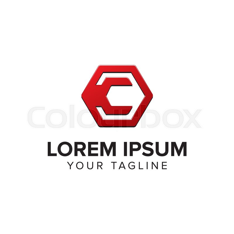 800x800 Creative Letter C Logo Concept Design With Hexagon Shapes, Simple