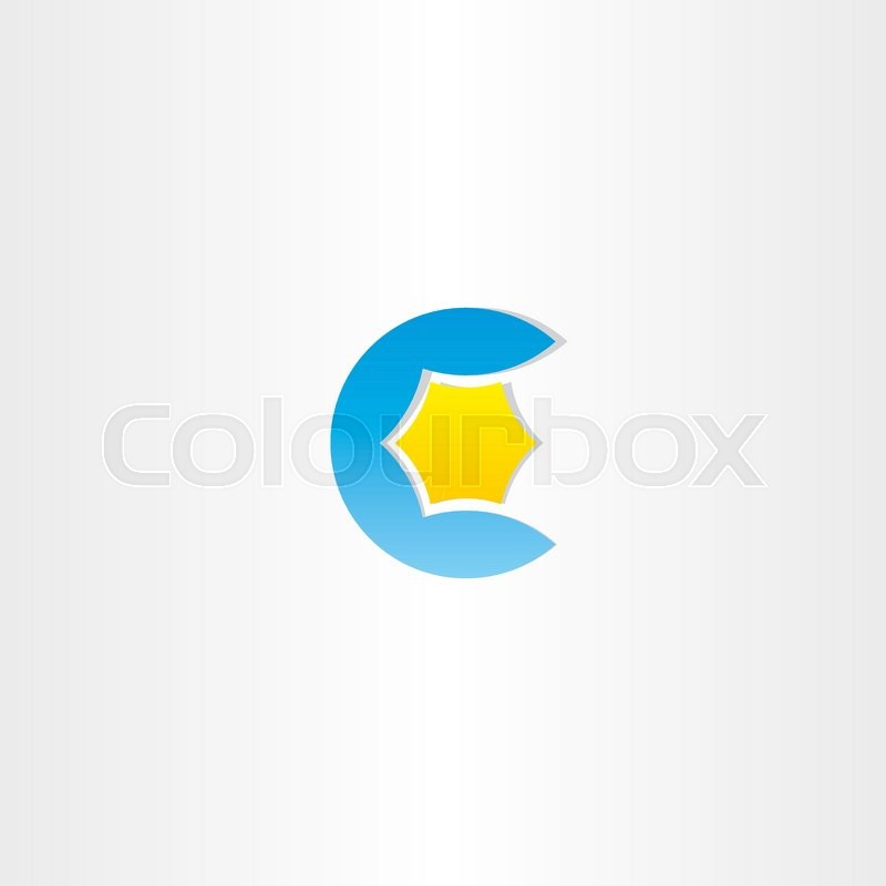 800x800 Water And Star Blue Letter C Logo Design Stock Vector Colourbox