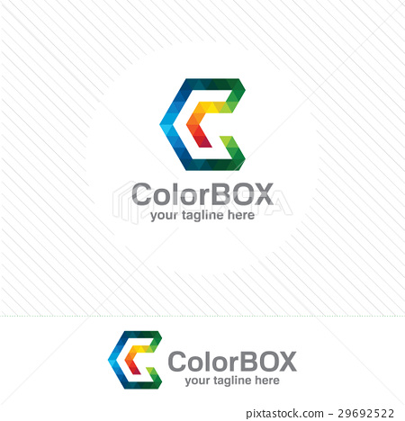 450x468 Colorful Pixel Letter C Logo Vector Template