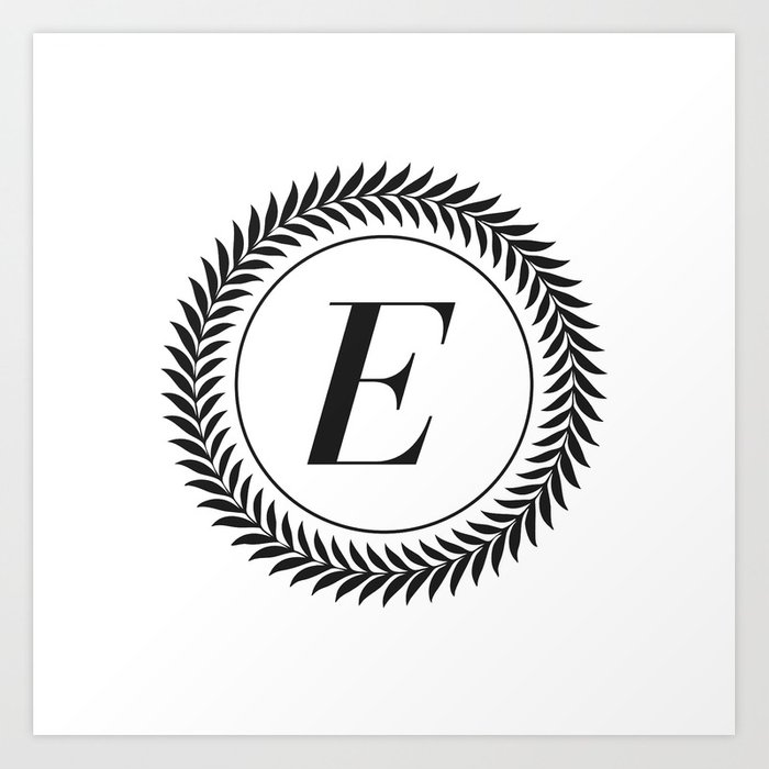 700x700 Monogram Laurel Wreath Design In White