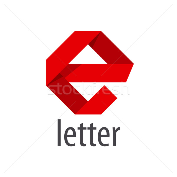 600x600 Abstract Vector Logo Red Ribbon In The Shape Of The Letter E