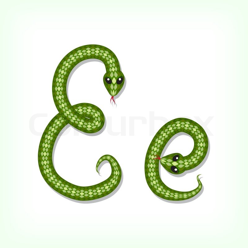 800x800 Snake Font Letter E Stock Vector Colourbox