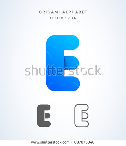 405x470 Origami Letter E Vector Origami Alphabet Letter E Logo Stock