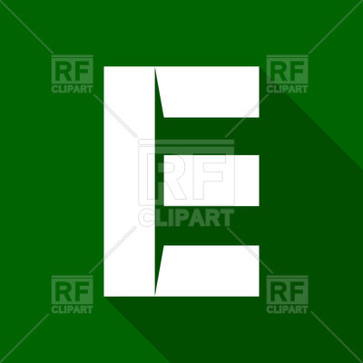 400x400 Alphabet Paper Cut White Letter E Vector Image Vector Artwork Of