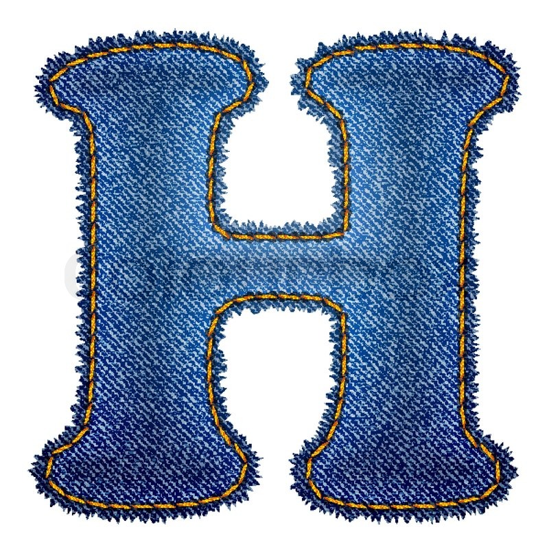 800x800 Jeans Alphabet Denim Letter H Stock Vector Colourbox