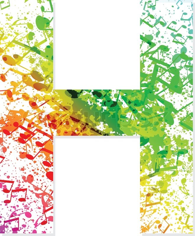 660x800 Music Theme Grungy Font Letter H Stock Vector Colourbox
