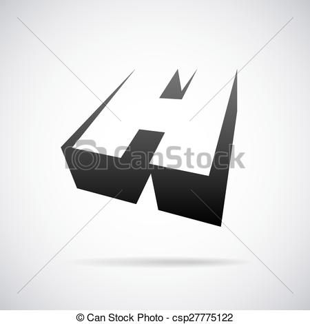 450x470 Vector Logo For Letter H. Design Template. Logo For Letter H