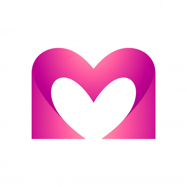 626x626 Heart Letter M Vector Premium Download