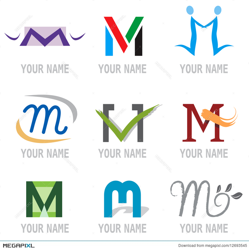 800x804 Set Of Icons And Logo Elements Letter M Vector Illustration